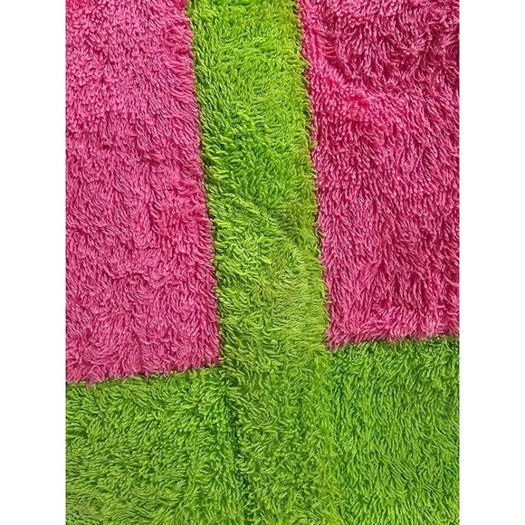 VINTAGE Lilly Pulitzer Pink Green XL Terrycloth Beach Bag Tote Purse Shopper GUC - Picture 2 of 12